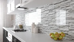 Белый камень в интерьере кухни