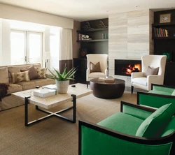 Living room with armchairs interior design
