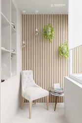 White slats in the bedroom interior