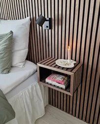 White Slats In The Bedroom Interior