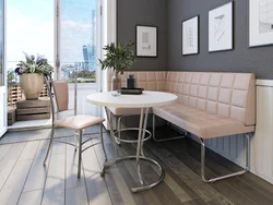 Beige Table In The Kitchen Interior