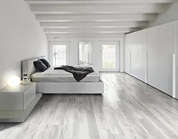 Living room interior with white laminate