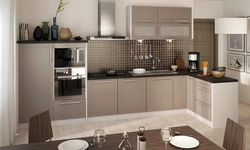 Gray kitchen in the interior reviews