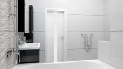 White Door In The Bathroom Interior