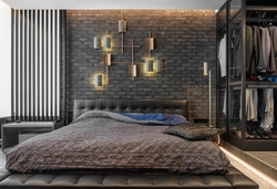 Wallpaper for loft bedroom interior