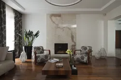 Brown marble in the living room interior