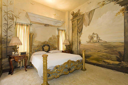 Classic paintings in the bedroom interior