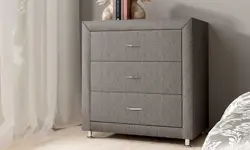 Серый комод в интерьере спальни