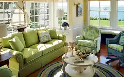 Pistachio Sofa In The Living Room Interior