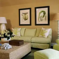 Pistachio sofa in the living room interior