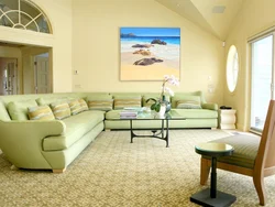 Pistachio Sofa In The Living Room Interior