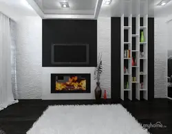 3D Fireplace In The Living Room Interior