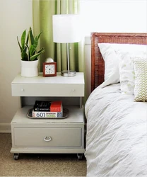 White Nightstands In The Bedroom Interior