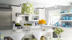 White Dishes In The Kitchen Interior