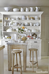 White Dishes In The Kitchen Interior