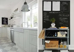 Magnetic boards in the kitchen interior