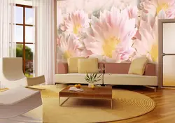 Photo Wallpaper Flowers In The Living Room Interior