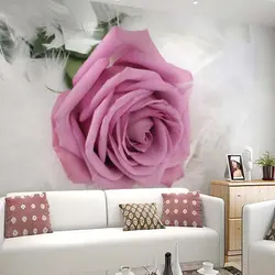 Фотообои цветы в интерьере гостиной