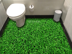 Artificial Grass In The Bathroom Interior