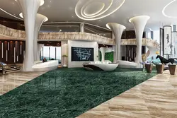 Green marble in the living room interior