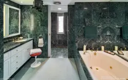 Green marble in the living room interior