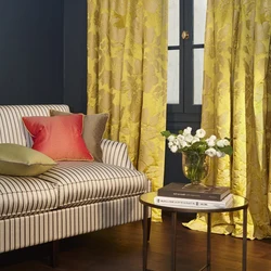 Mustard Curtains In The Bedroom Interior