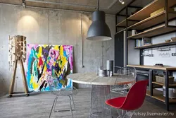 Paintings for loft kitchen interior