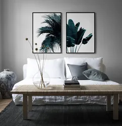 Painting in the interior of the living room minimalism