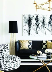 Black And White Painting For Living Room Interior