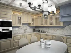 Beige hob in the kitchen interior