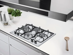 Beige hob in the kitchen interior