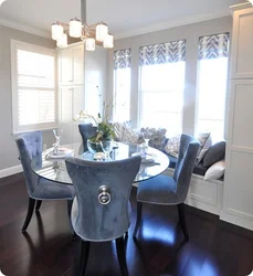 Gray chairs for the kitchen in the interior