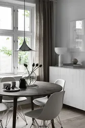 Gray chairs for the kitchen in the interior