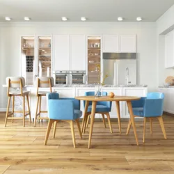 Blue Chairs For The Kitchen In The Interior