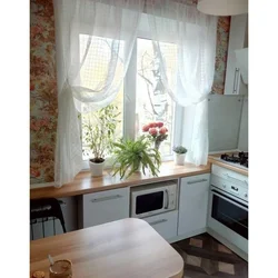 Interior window in the kitchen in Khrushchev