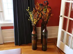 Ваза для сухоцветов в интерьере гостиной