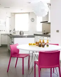 Pink Chairs For The Kitchen In The Interior