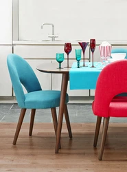 Pink chairs for the kitchen in the interior