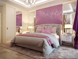 Wallpaper for plaster in the bedroom interior