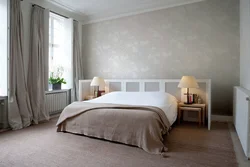 Wallpaper for plaster in the bedroom interior