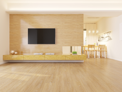 Parquet on the wall in the living room interior