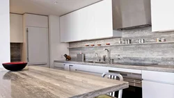 Gray Marble Countertop In The Kitchen Interior