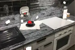 Мрамор серый столешница в интерьере кухни