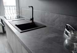 Gray Marble Countertop In The Kitchen Interior