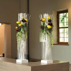 Artificial flowers for the interior in the hallway