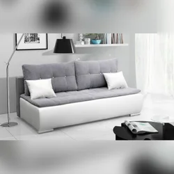 Sofa without armrests in the living room interior