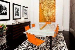 Orange Chairs For The Kitchen In The Interior
