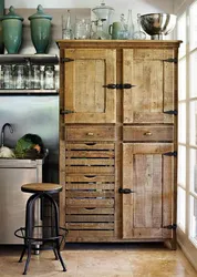 Wooden Cabinet In The Kitchen Interior