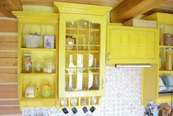 Wooden Cabinet In The Kitchen Interior