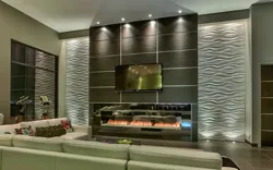 Wall panels in the interior of the kitchen living room
